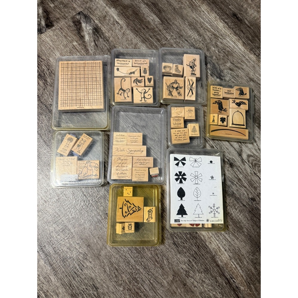 Stampin Up Wood Rubber Stamp‎ Lot 10 sets